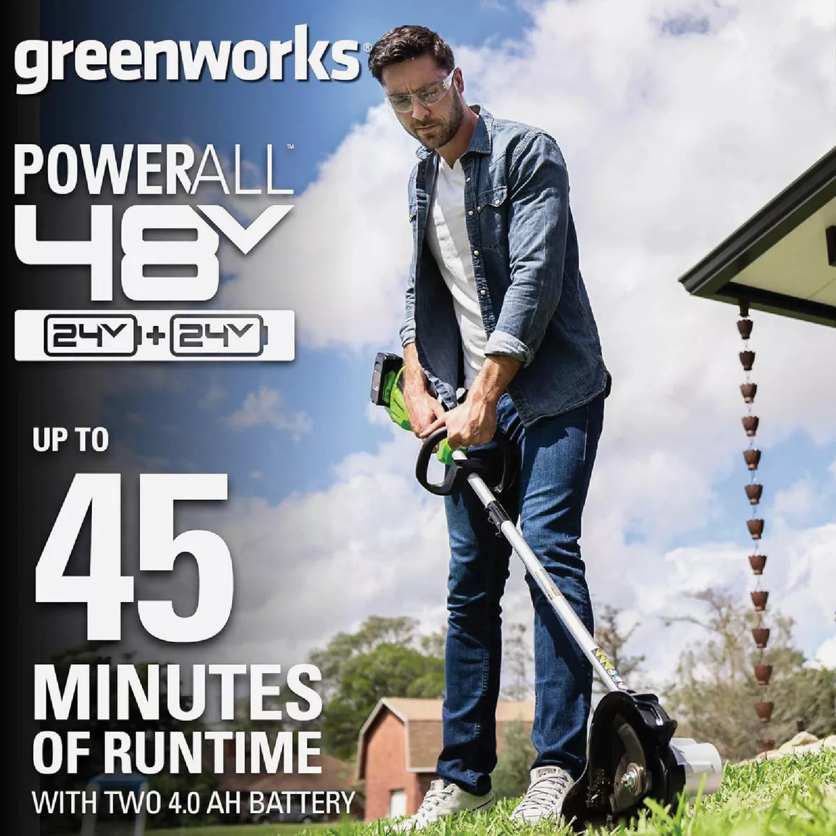 Greenworks 24V (2 x 24V) 8 In. Brushless Edger with (2) 4.0 Ah Batteries &Charger - photo 12