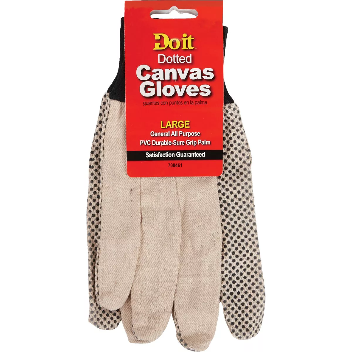 Do it Men's Large PVC Grip Cotton Canvas Work Glove - photo 2