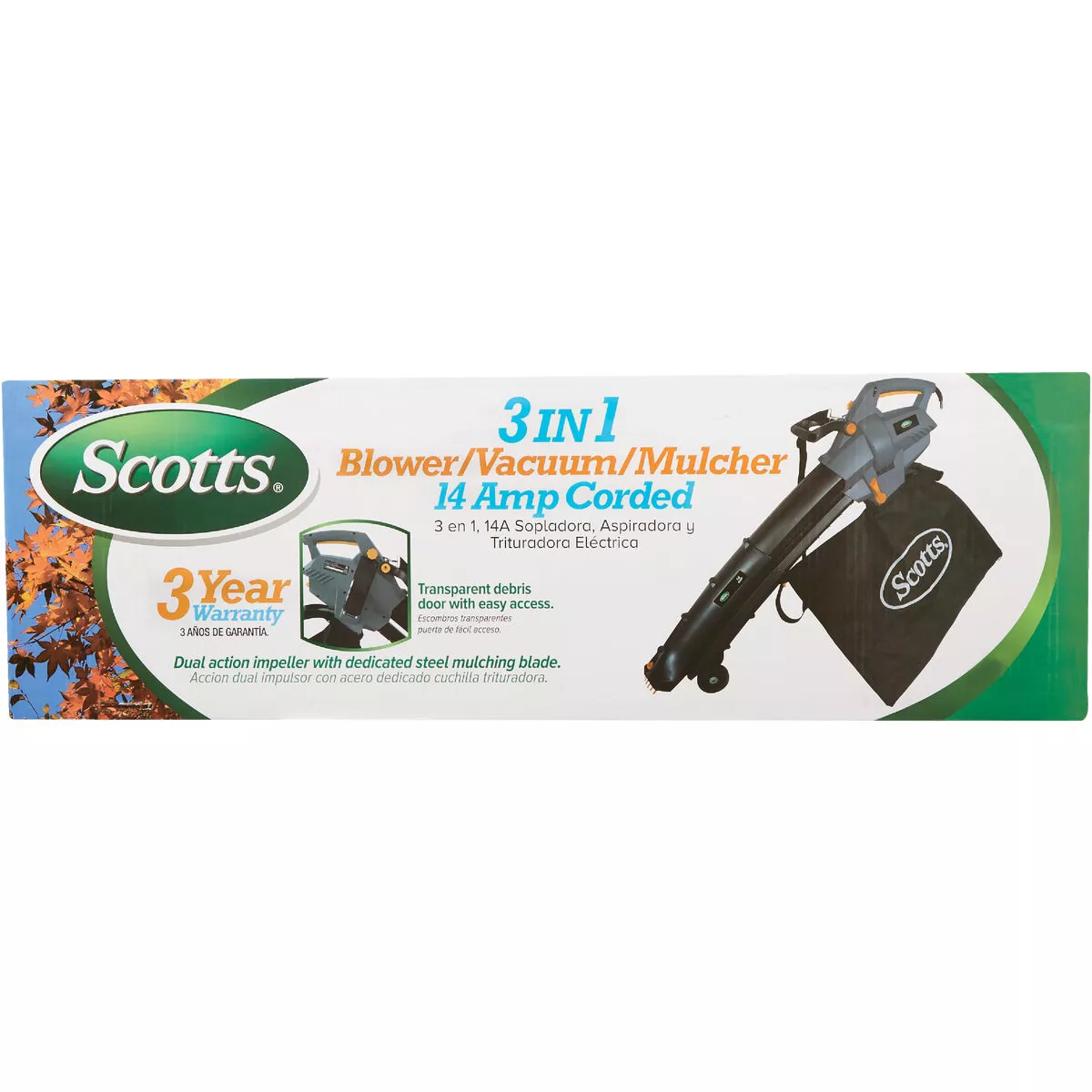 Scotts 200 MPH 410 CFM 14 Amp Corded Electric Blower/Vacuum/Mulcher - photo 2