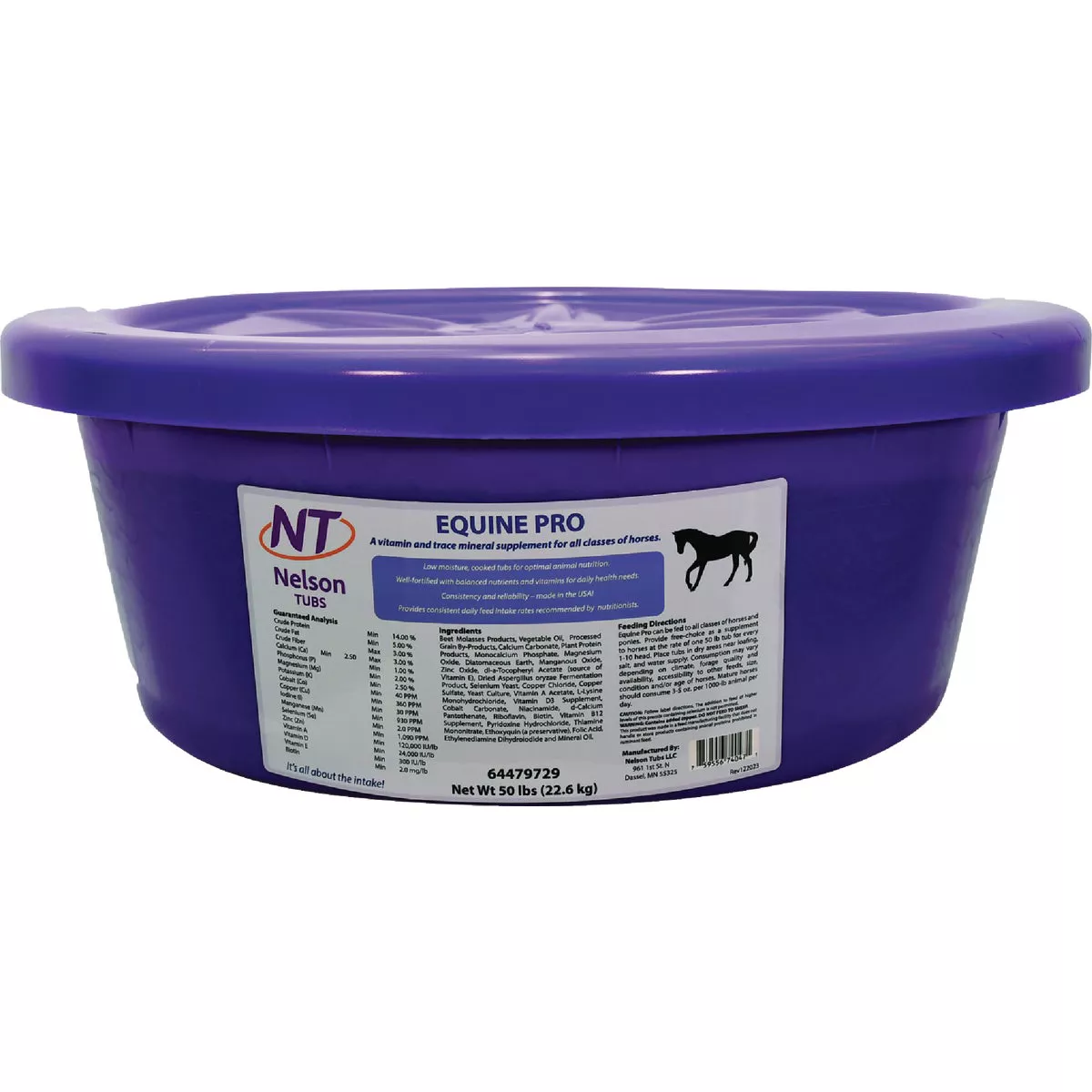 Nelson Tubs Equine Pro 50 Lb. Horse Feed Supplement
