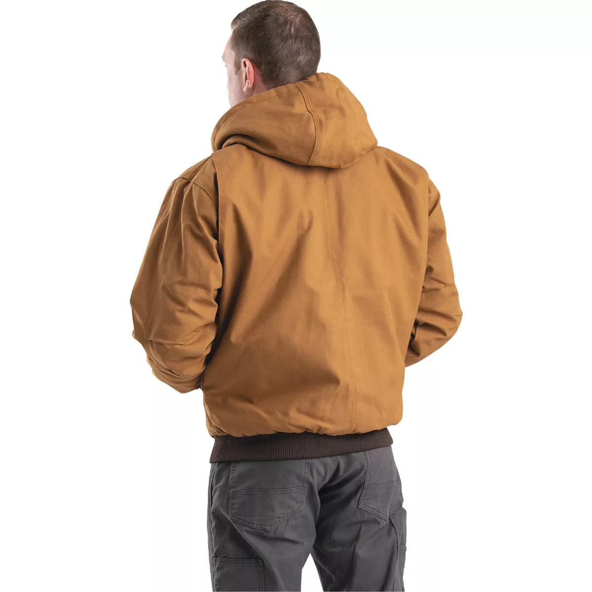 Berne Heritage Men's Large Brown Duck Hooded Active Work Jacket - photo 2
