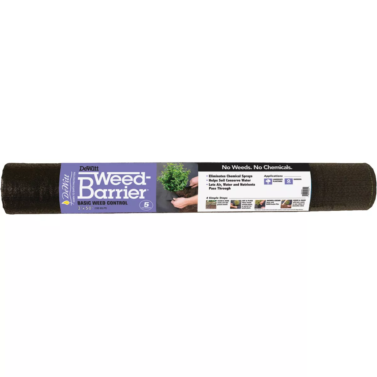 DeWitt Weed Barrier 3 Ft. W. x 50 Ft. L. Pointbond Polyproylene 5-Year Basic Weed Control Landscape Fabric
