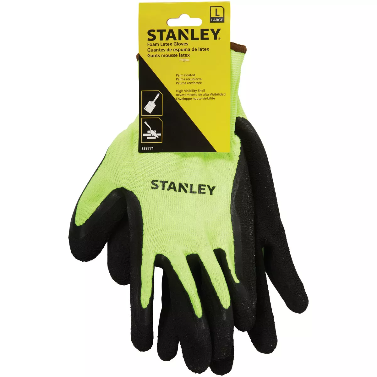 Stanley Men's Large Polyester Shell Hi-Vis Work Glove - photo 2