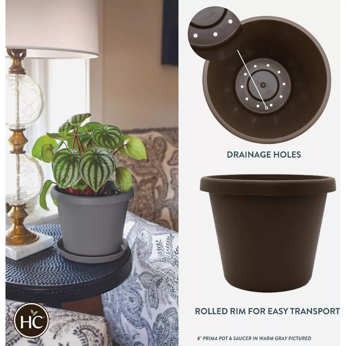 HC Companies 6 In. Warm Gray Classic Planter - photo 2