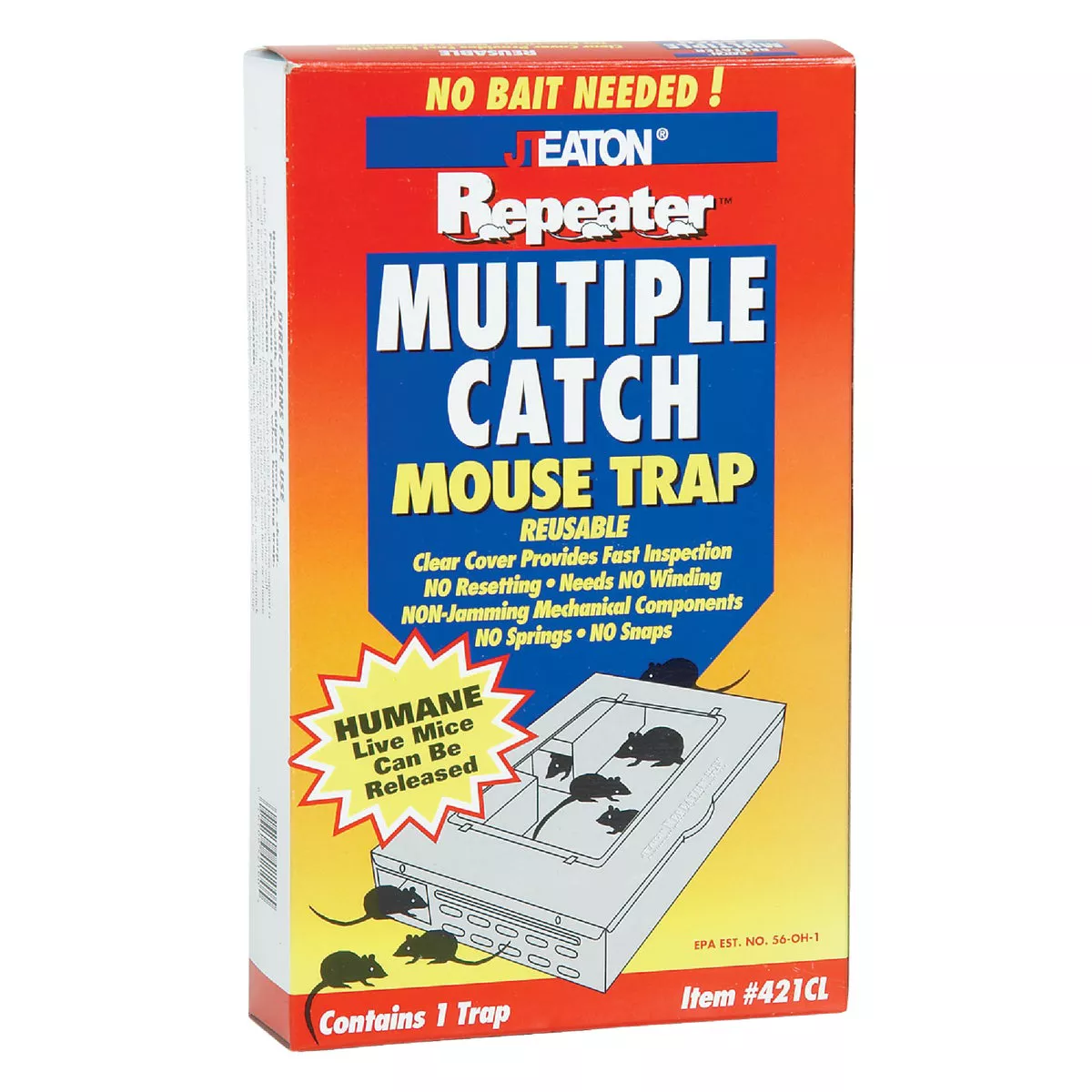 JT Eaton Repeater Multiple Catch Mechanical Mouse Trap with Inspection Window (1-Pack) - photo 2
