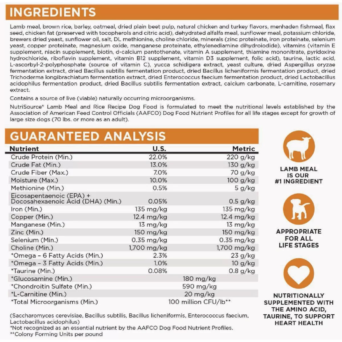 NutriSource 26 Lb. Lamb Meal & Rice Recipe Dog Food - photo 3