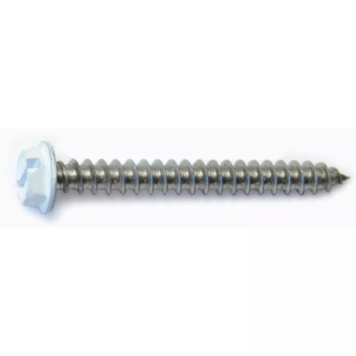 Midwest Fastener #8-14 x 1-1/2 In. White Painted 18-8 Stainless Steel Hex Washer Head Sheet Metal Screws (1 Ct.)