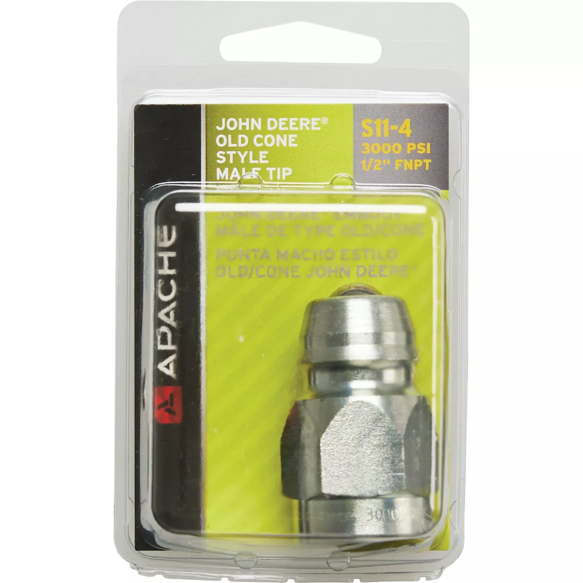 Apache John Deere Old Style Cone 1/2 In. FNPT Steel Male Tip Adapter ...