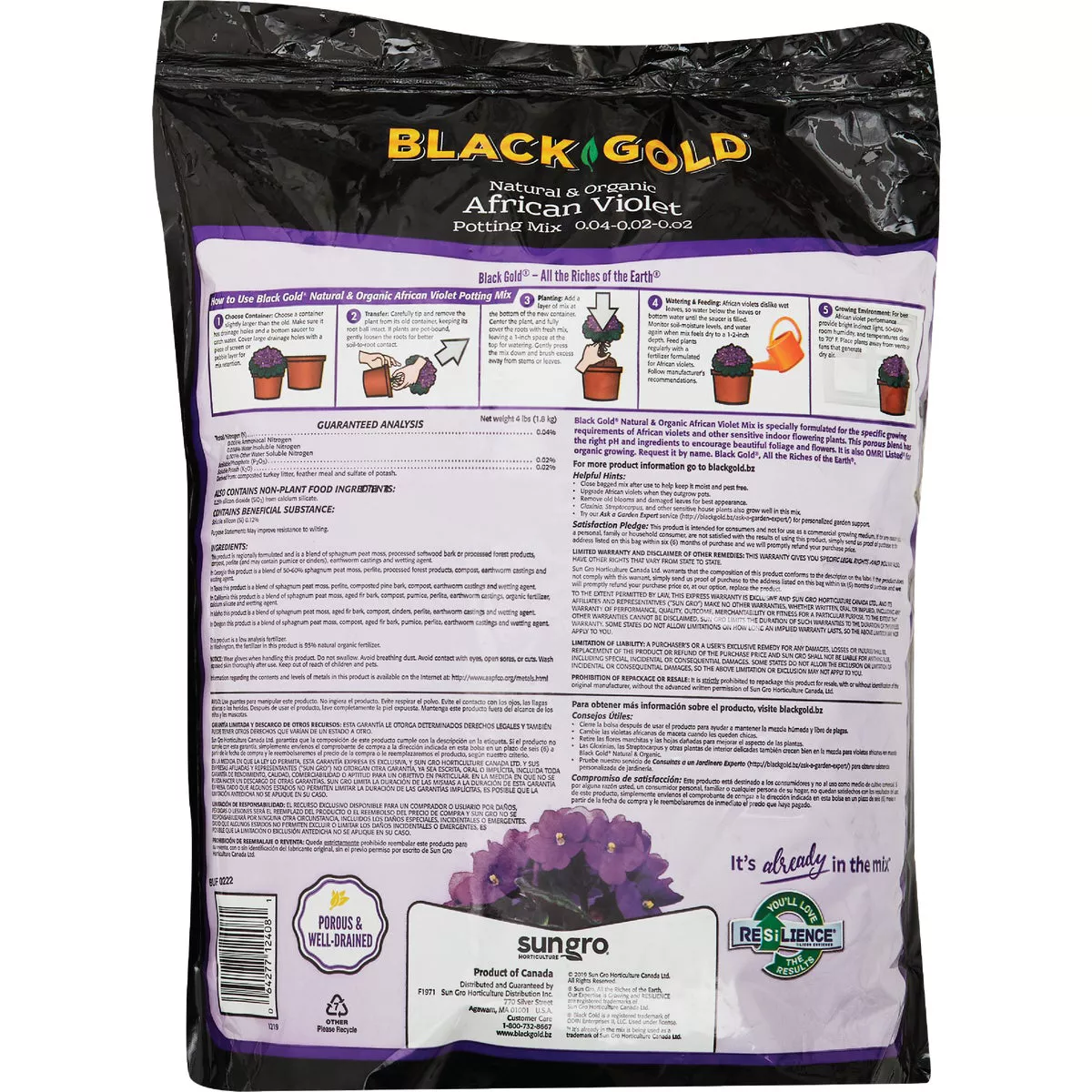 Black Gold 8 Qt. Natural & Organic African Violet Potting Mix - photo 2