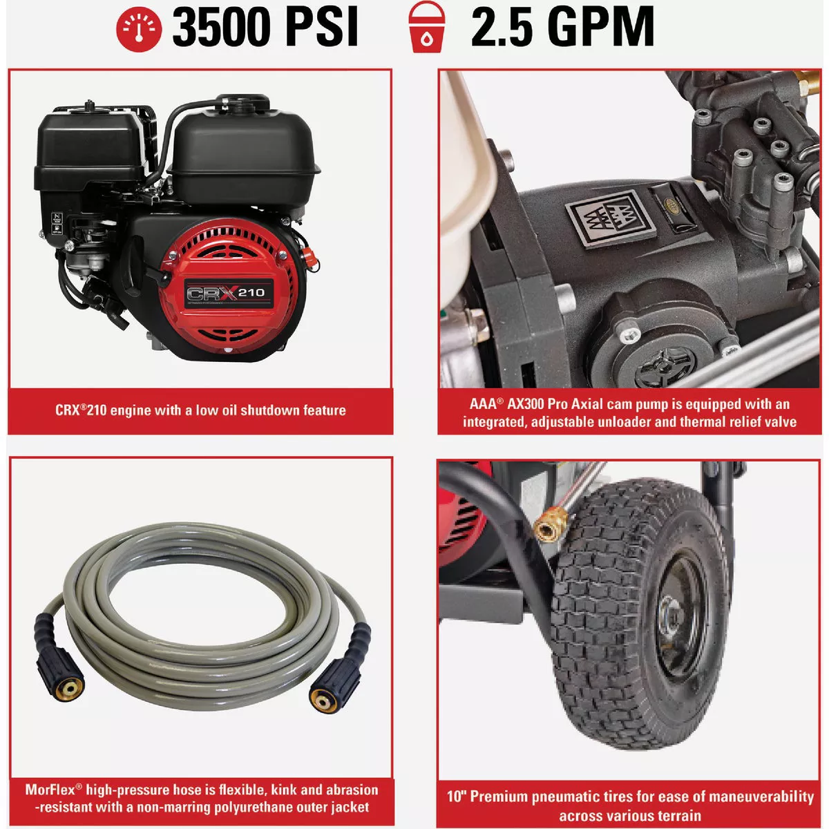 Simpson PowerShot 3500 psi 2.5 GPM Cold Water Professional Gas Pressure Washer - photo 6