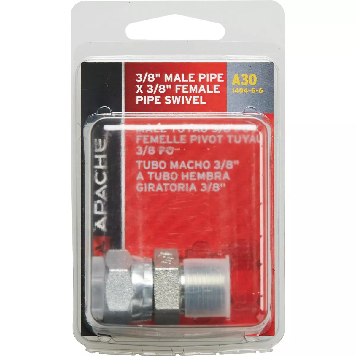 Apache 3/8 In. Male Pipe x 3/8 In. Female Pipe Swivel Hydraulic Hose Adapter - photo 2