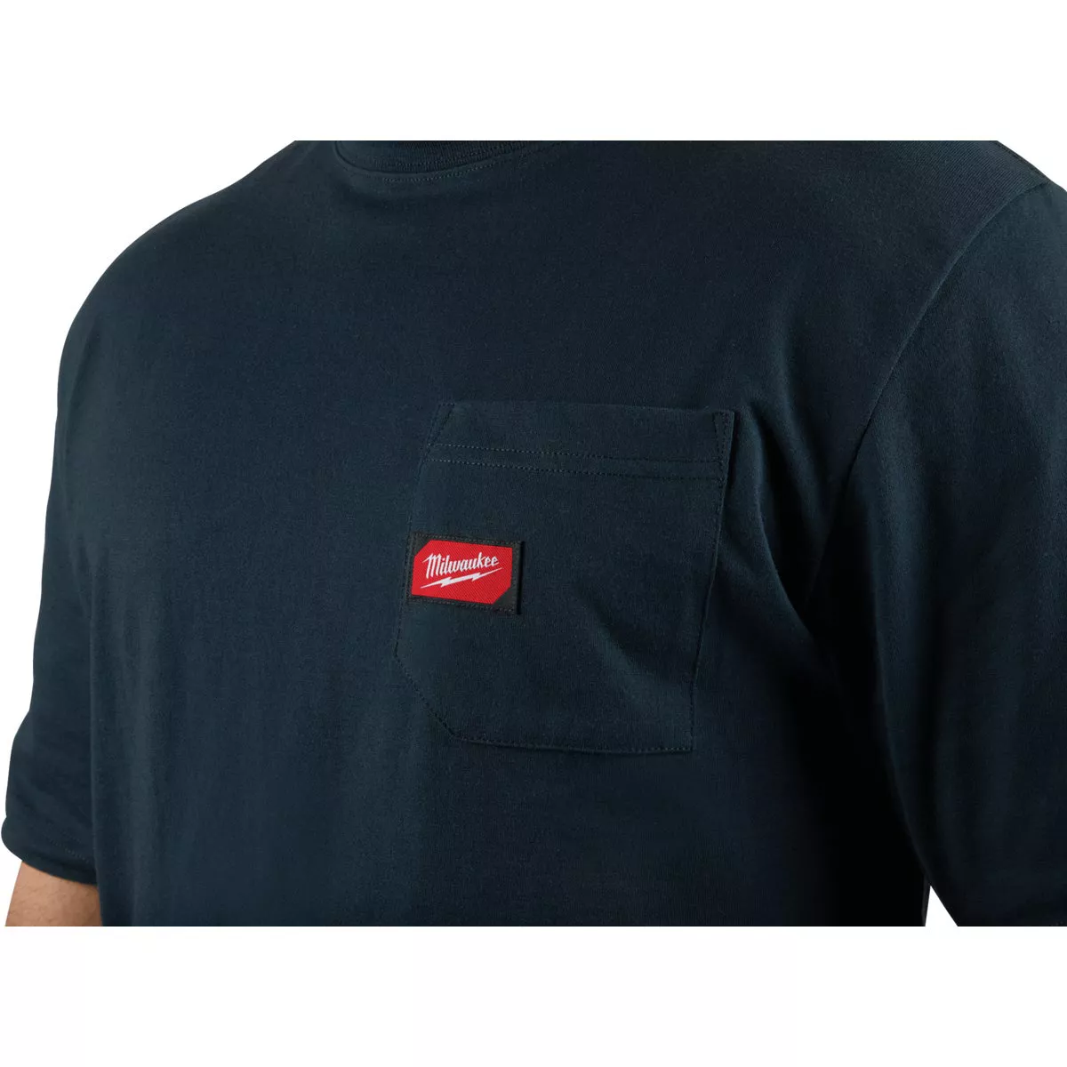 Milwaukee 2XL Navy Blue Short Sleeve Men's Heavy-Duty Pocket T-Shirt - photo 4