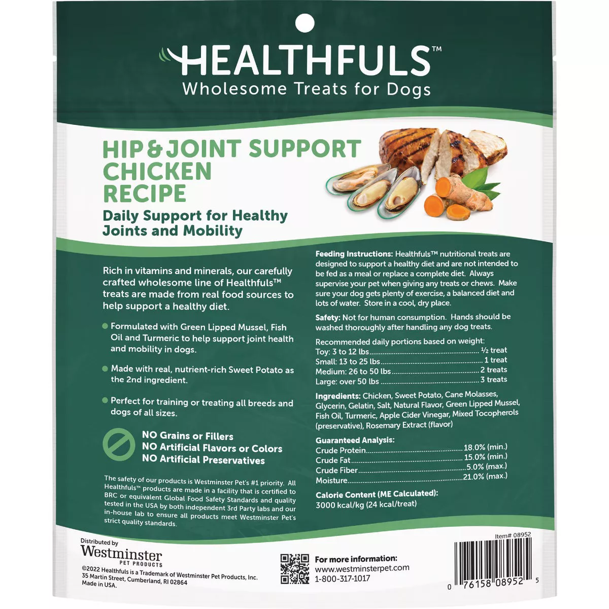 Healthfuls Hip & Joint Support Chicken Recipe Dog Treat, 6 Oz. - photo 2