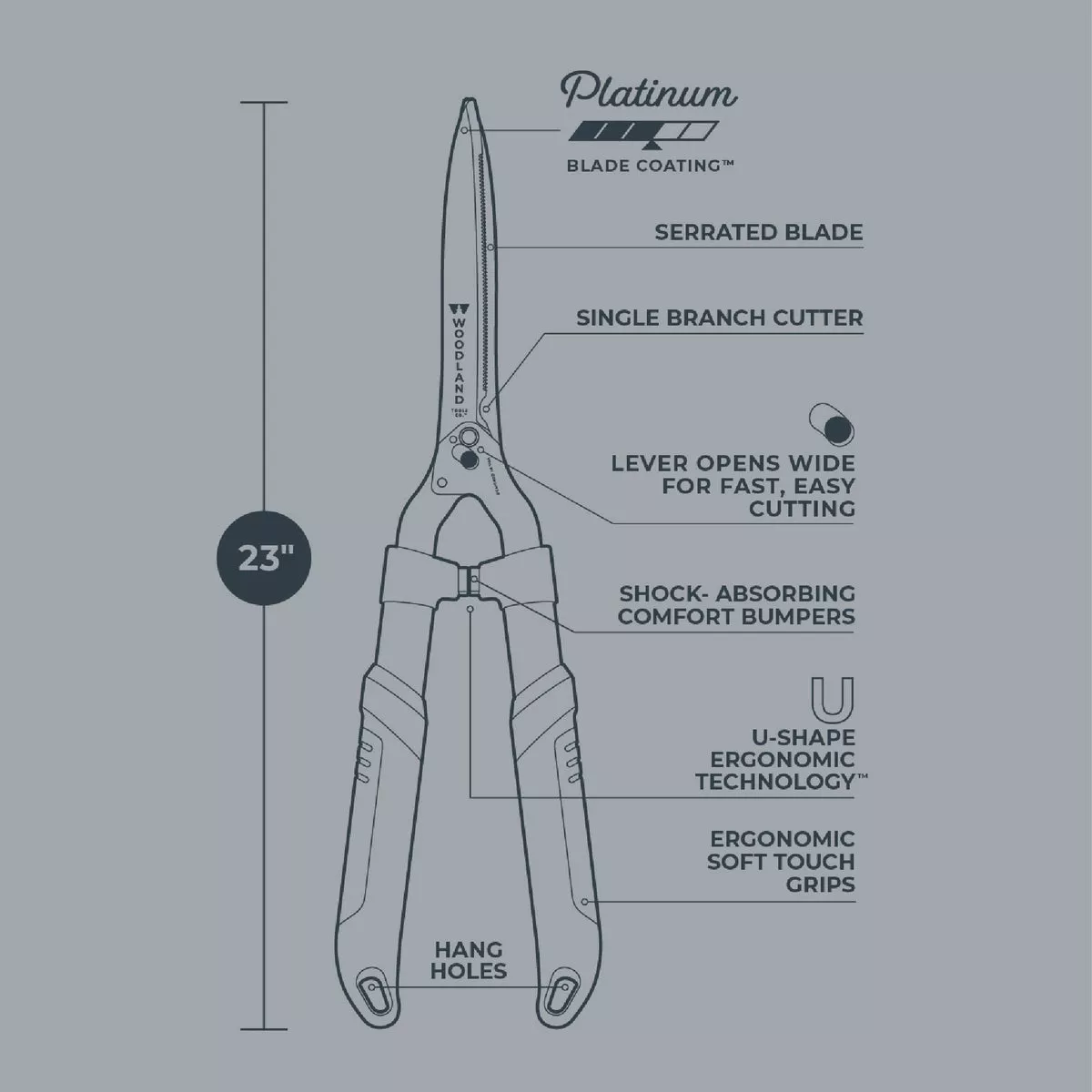 Woodland 23 In. LeverAction Heavy Duty Hedge Shear - photo 5