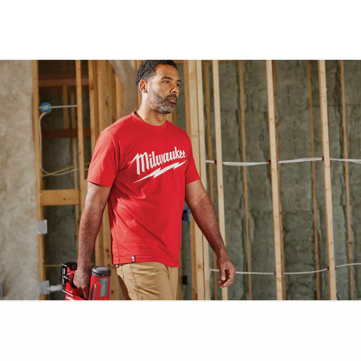 Milwaukee 2XL Red Short Sleeve Men's Heavy-Duty T-Shirt - photo 5