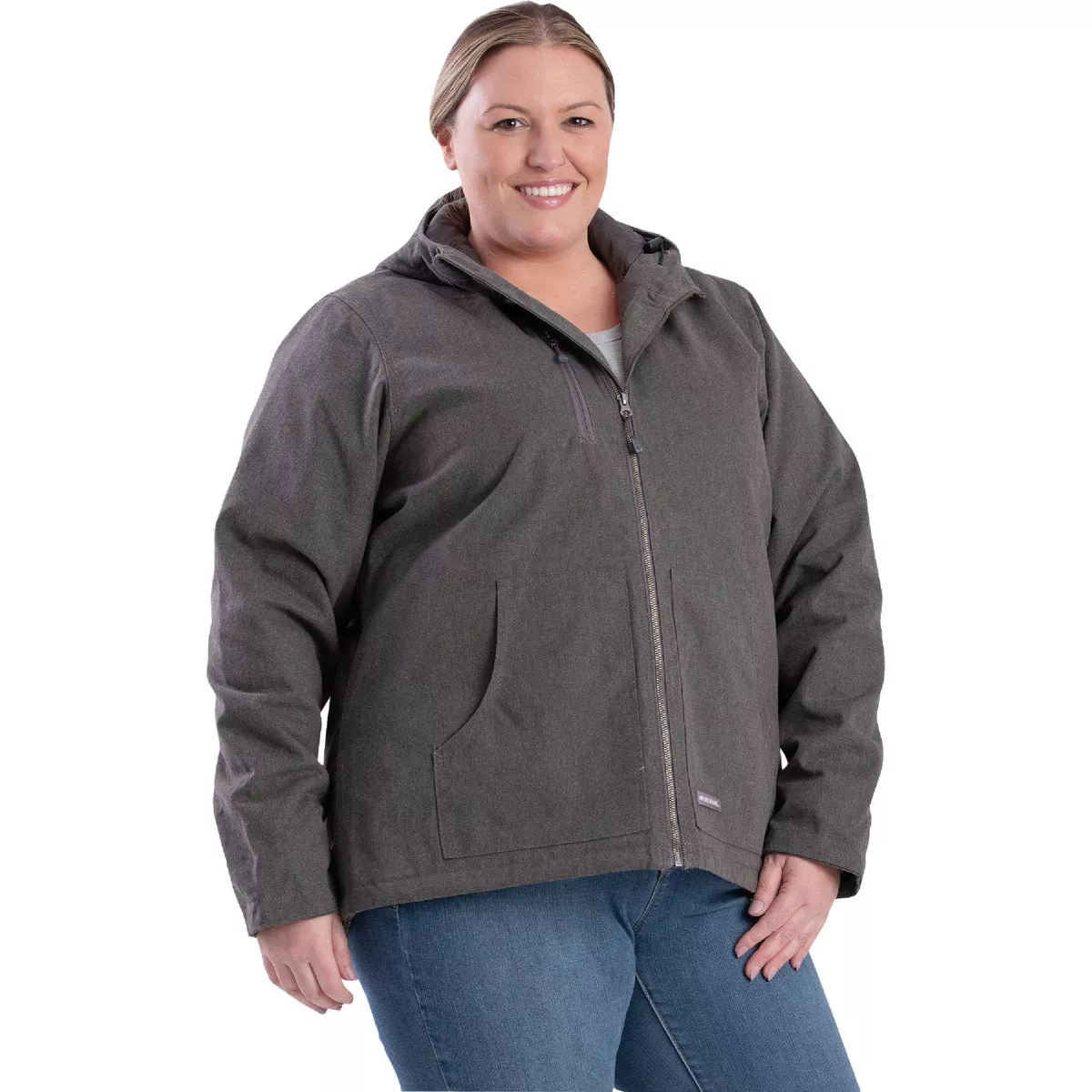 Berne Women's Medium Titanium Heathered Duck Hooded Jacket