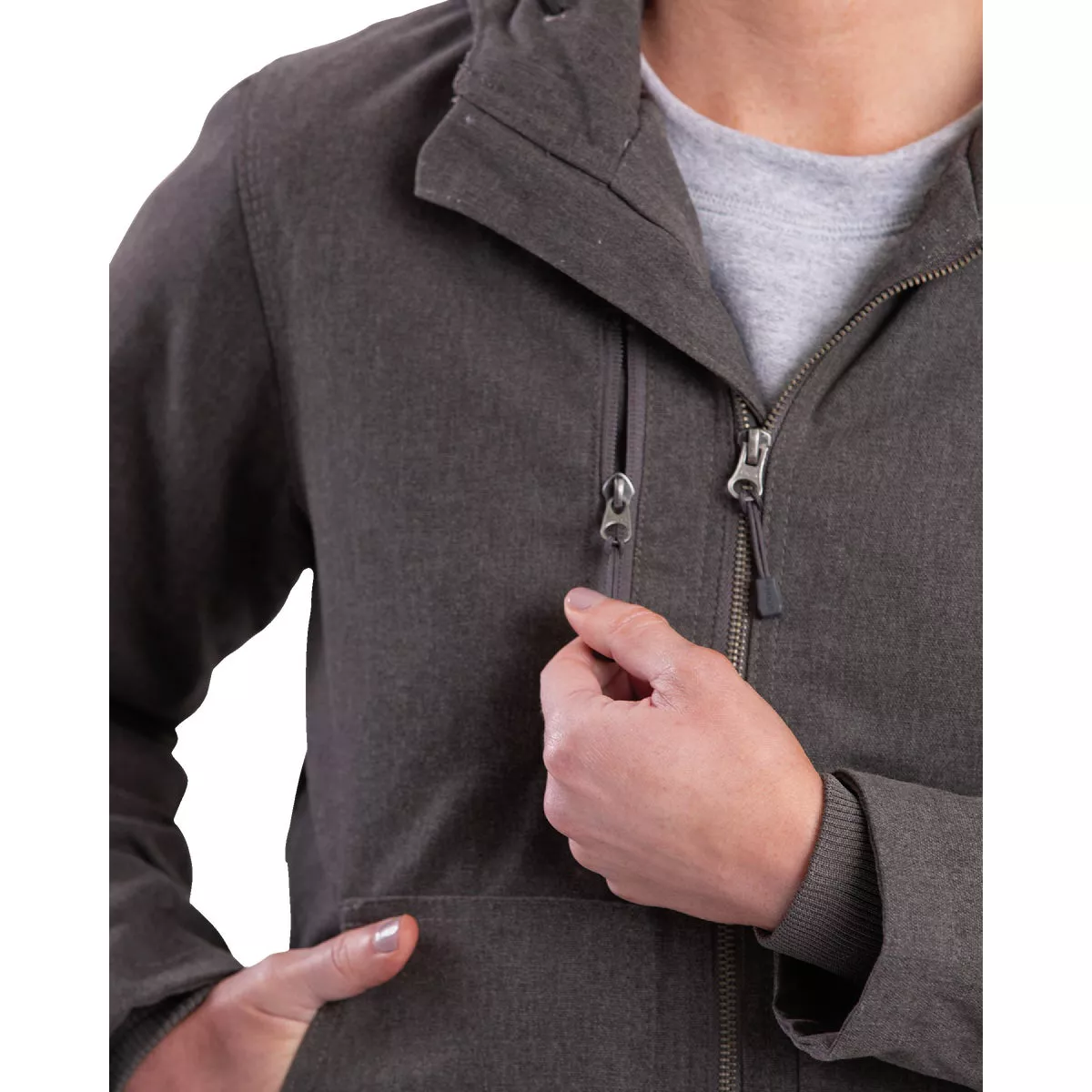 Berne Women's Medium Titanium Heathered Duck Hooded Jacket - photo 3