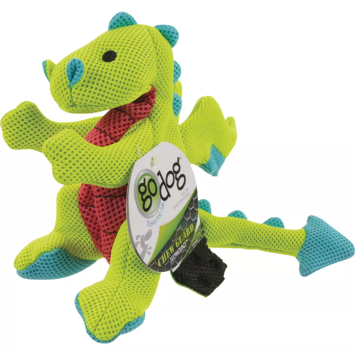goDog Dragons Small Green Squeaky Plush Dog Toy