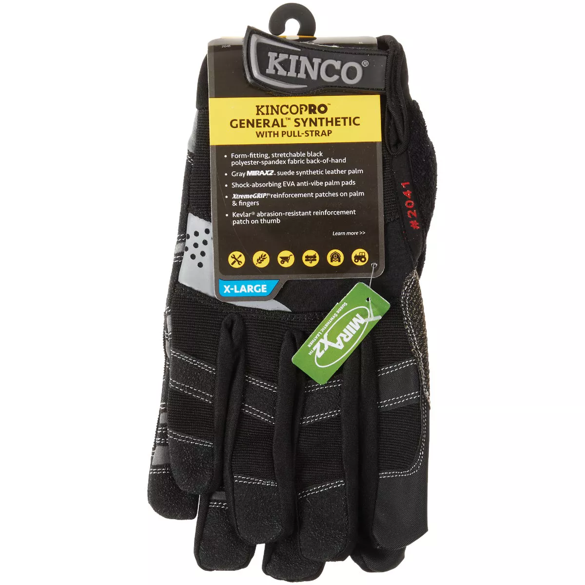 KincoPro General Men's XL Black Synthetic Leather Work Glove - photo 2