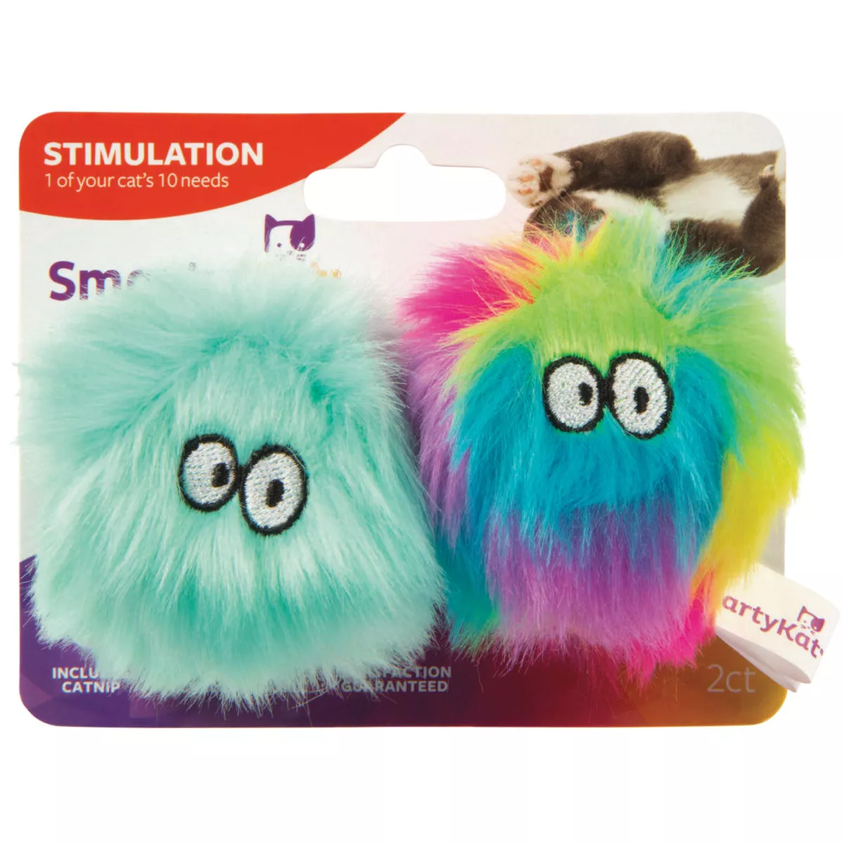 SmartyKat Fuzzy Friends Plush Catnip Ball Cat Toy (2-Pack)