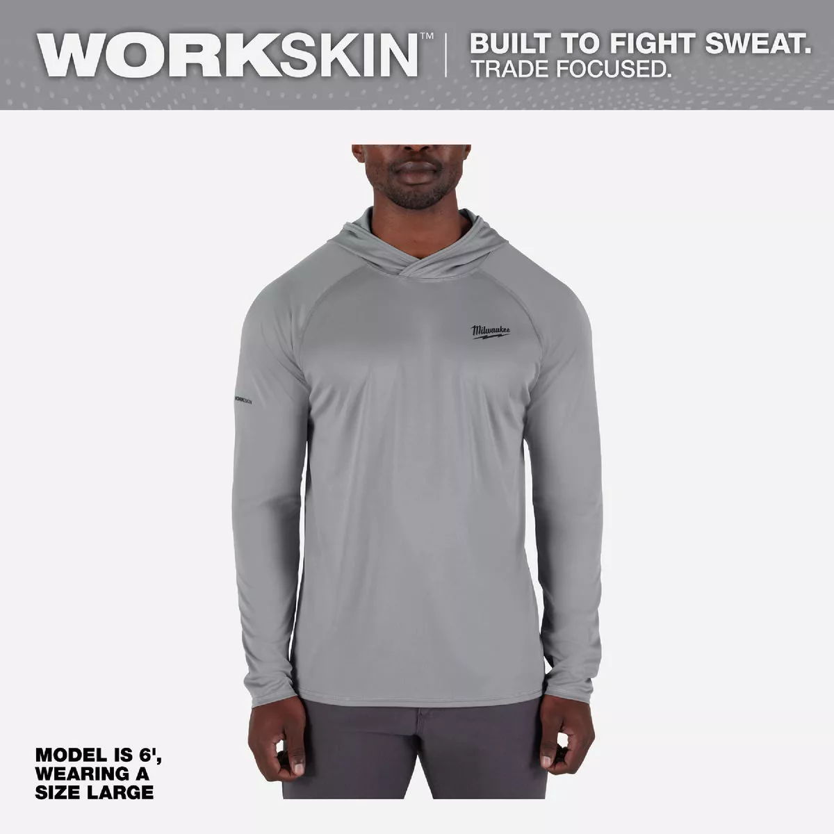 Milwaukee Workskin Small Gray Hooded Men's Sun Shirt - photo 10