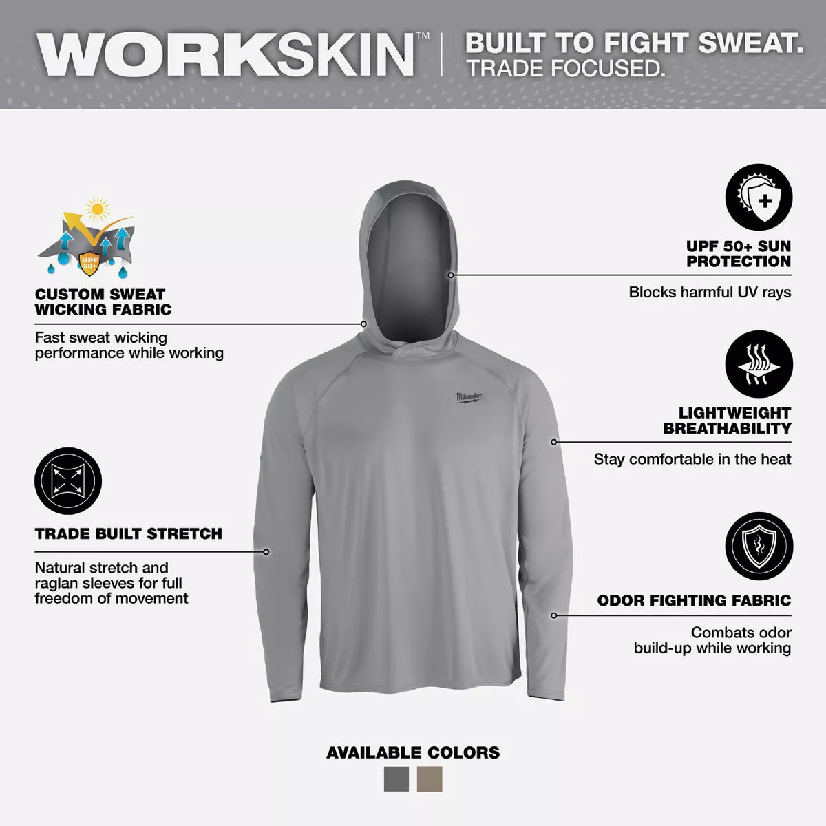 Milwaukee Workskin Small Gray Hooded Men's Sun Shirt - photo 11
