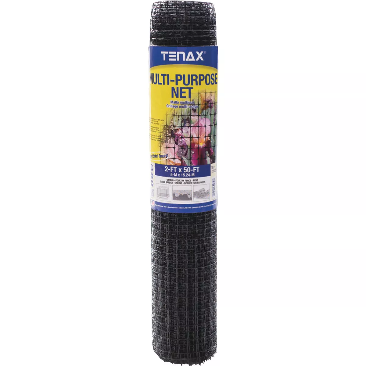 Tenax 3/4 In. x 1 In. Mesh 2 Ft. x 50 Ft. Black Multi-Purpose Net