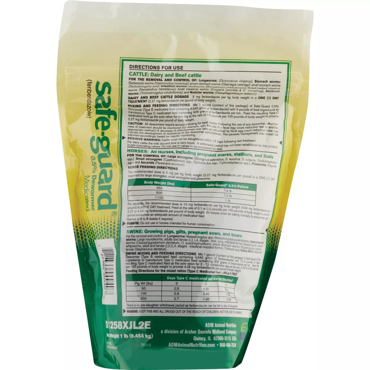 ADM Safe-Guard 1 Lb. Multi-Species Dewormer - photo 2