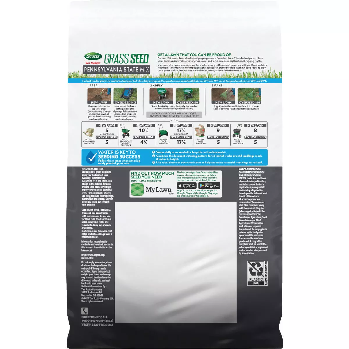 Scotts Turf Builder 2.4 Lb. 200 Sq. Ft. Pennsylvania State Mix Grass Seed, Fertilizer, and Soil Improver Combination - photo 2