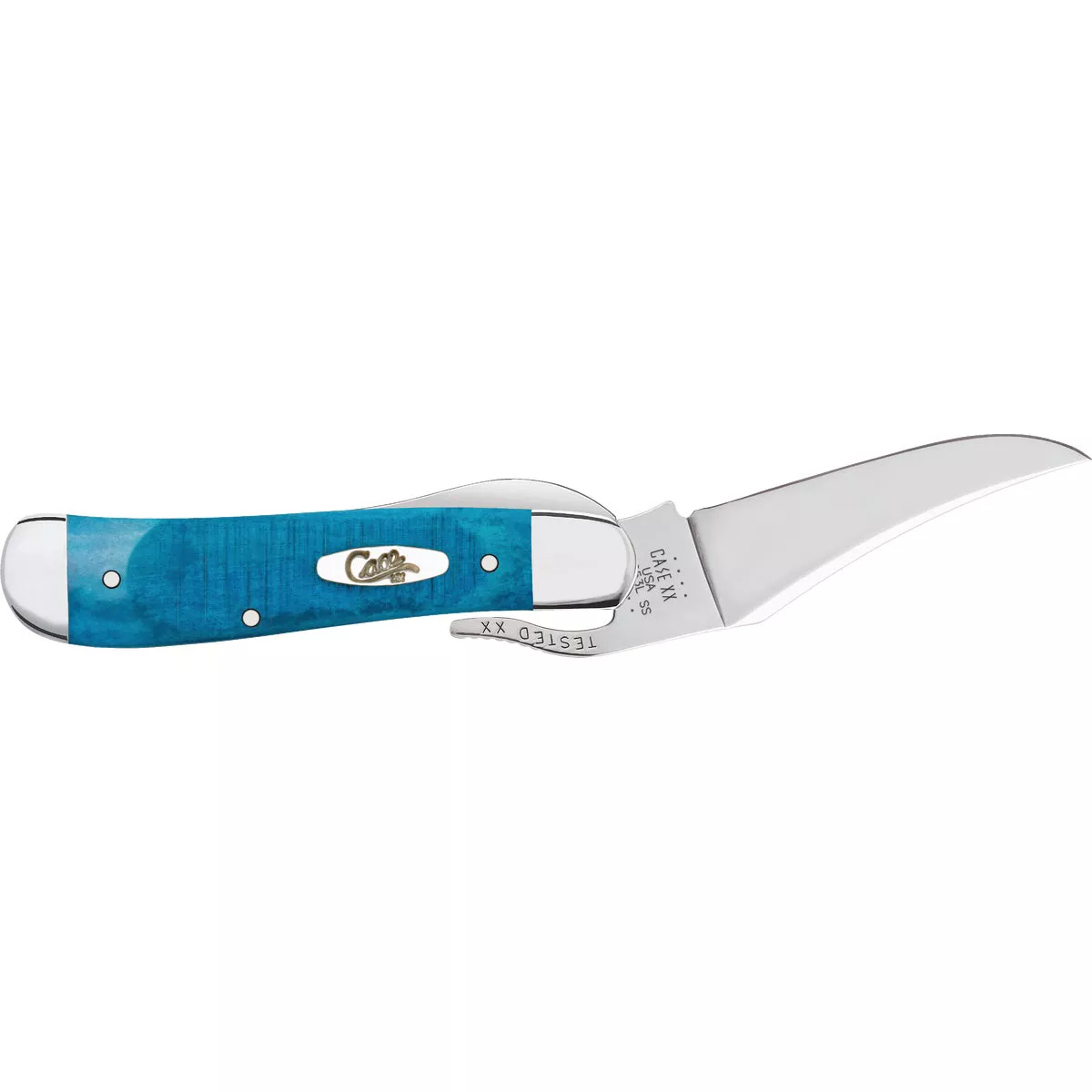 Case 2.7 In. Sawcut Jig Caribbean Blue Bone RussLock Pocket Knife - photo 5