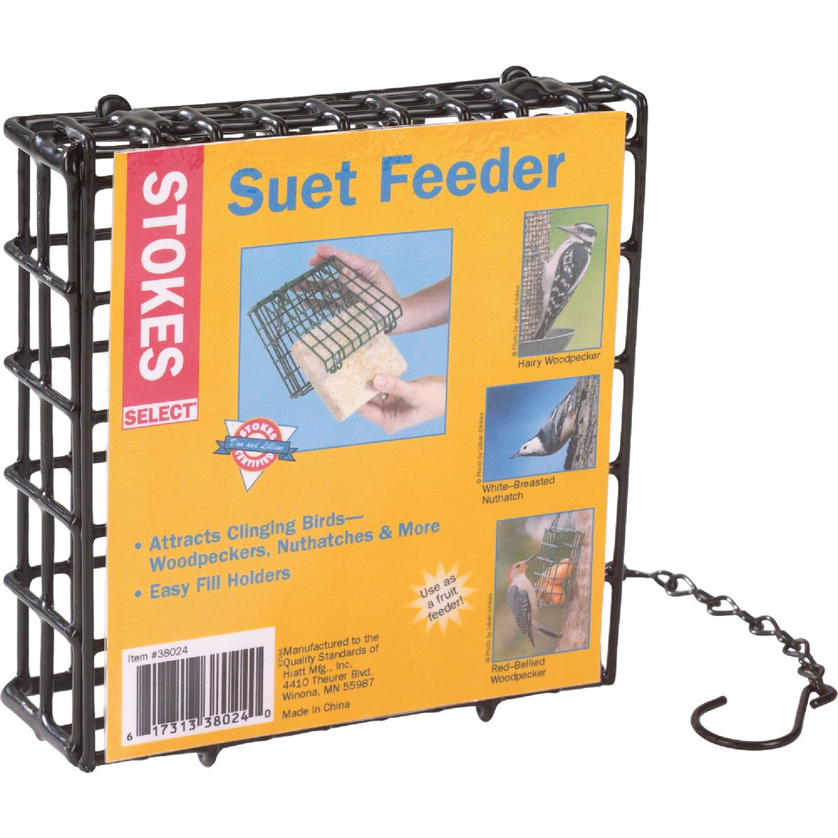 Stokes Select Suet Feeder - Bird Feeder For Suet Cakes, Attract Woodpeckers & Birds