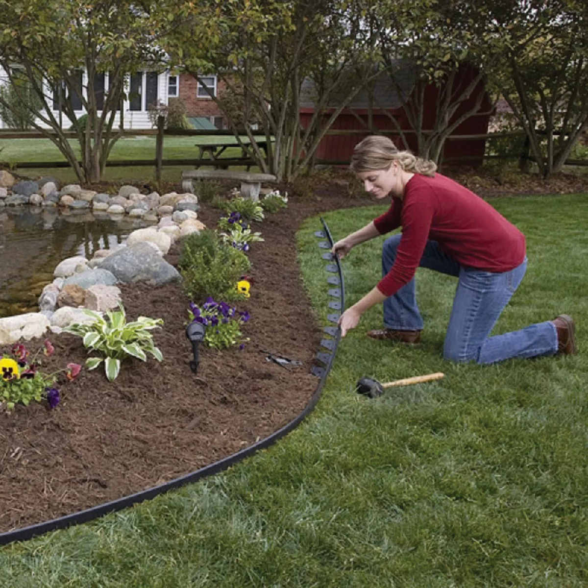 Master Mark Zip Edge 1 In. H. x 20 Ft. L. Black Recycled Plastic Lawn Edging - photo 2