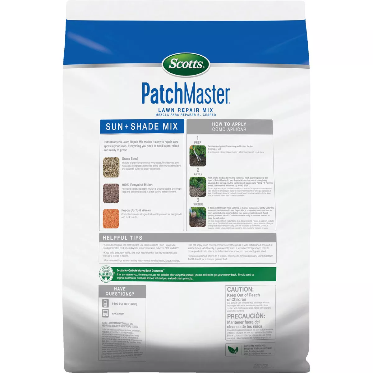 Scotts PatchMaster 4.75 Lb. 115 Sq. Ft. Lawn Repair Mix Sun and Shade Mix Mulch, Seed and Fertilizer Combination - photo 5