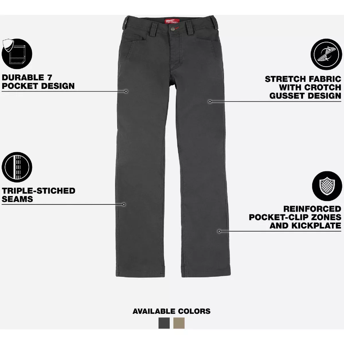 Milwaukee Women's 8 Regular Gray Work Pants - photo 2