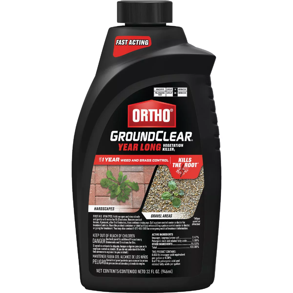 Ortho GroundClear 1 Qt. Fast Acting Year Long Vegetation Killer
