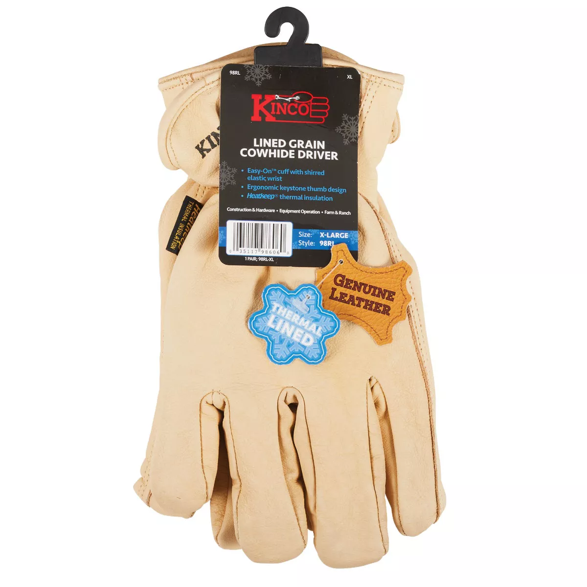 Kinco Men's XL Full Grain Cowhide Thermal Insulated Winter Work Glove - photo 2