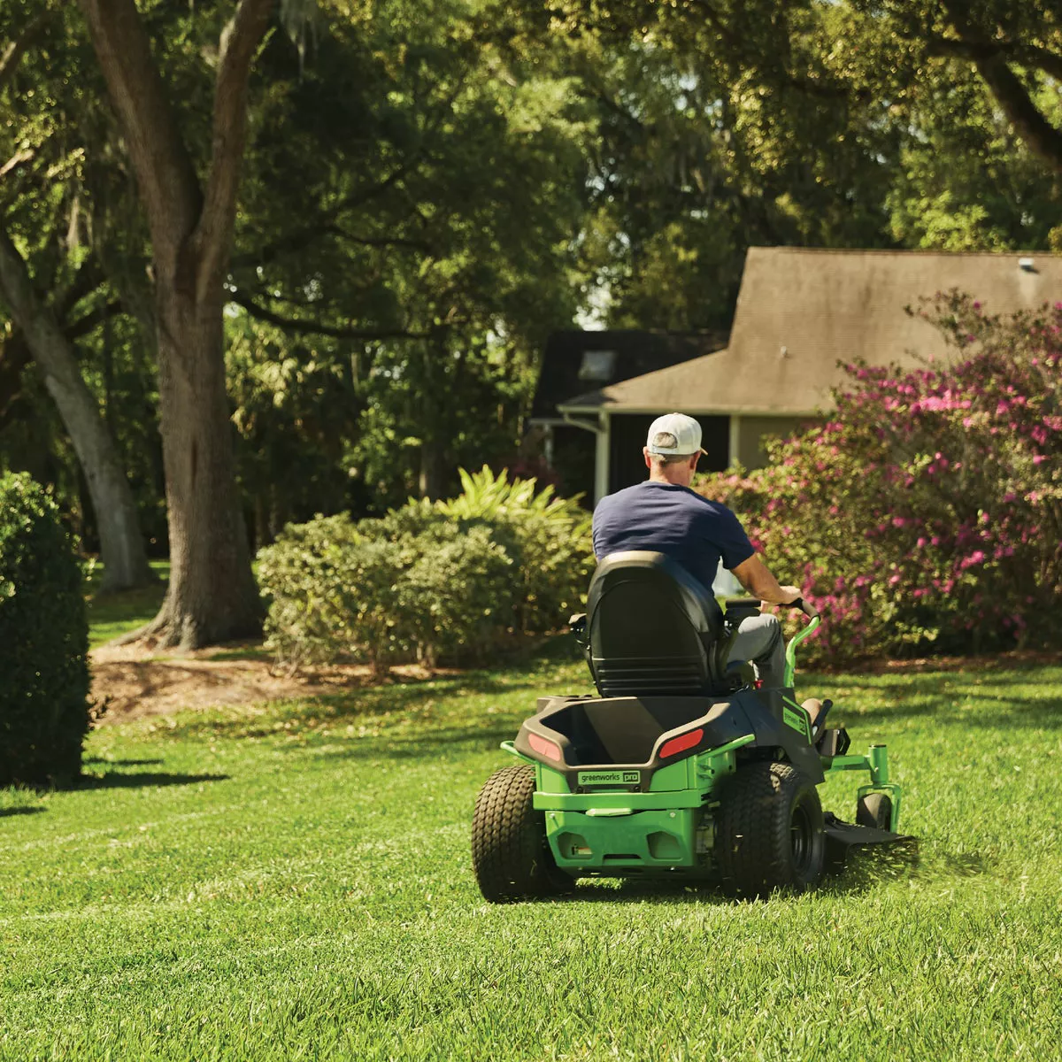 Greenworks 80V 42 In. Battery Electric CrossoverZ Zero-Turn Riding Lawn Mower with (6) 5.0 Ah Batteries and (3) Dual-Port Turbo Chargers - photo 5