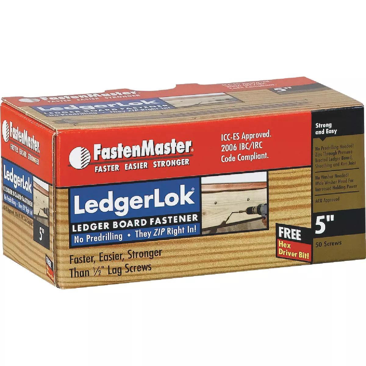 FastenMaster LedgerLok 0.305 In. x 5 In. Coarse Steel Hex-Head Ledger ...