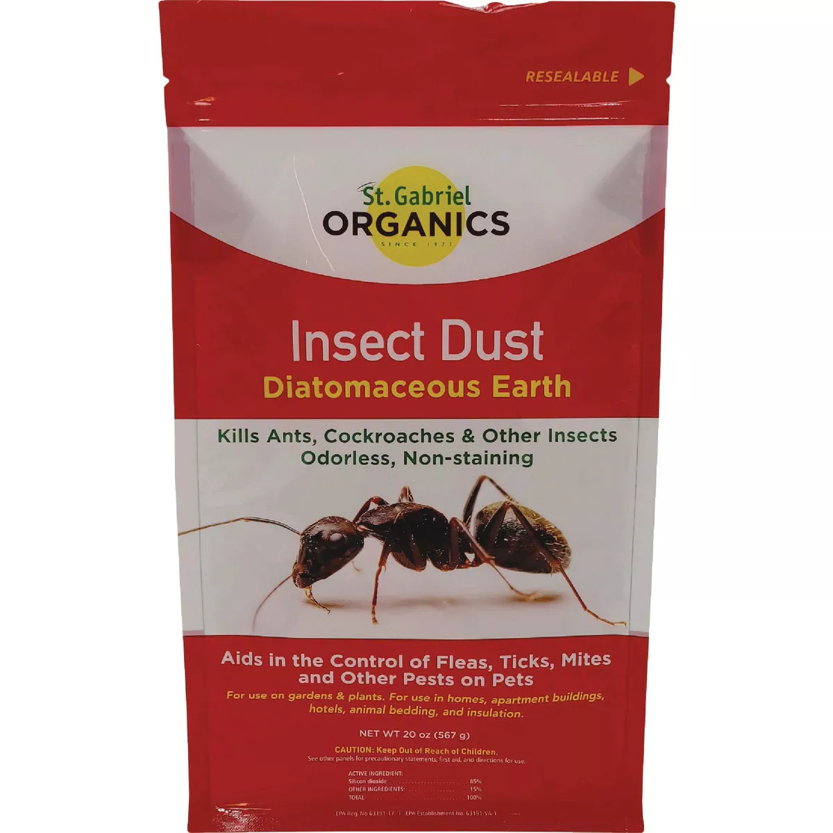 St. Gabriel Organics 20 Oz. Insect Dust Diatomaceous Earth - photo 2