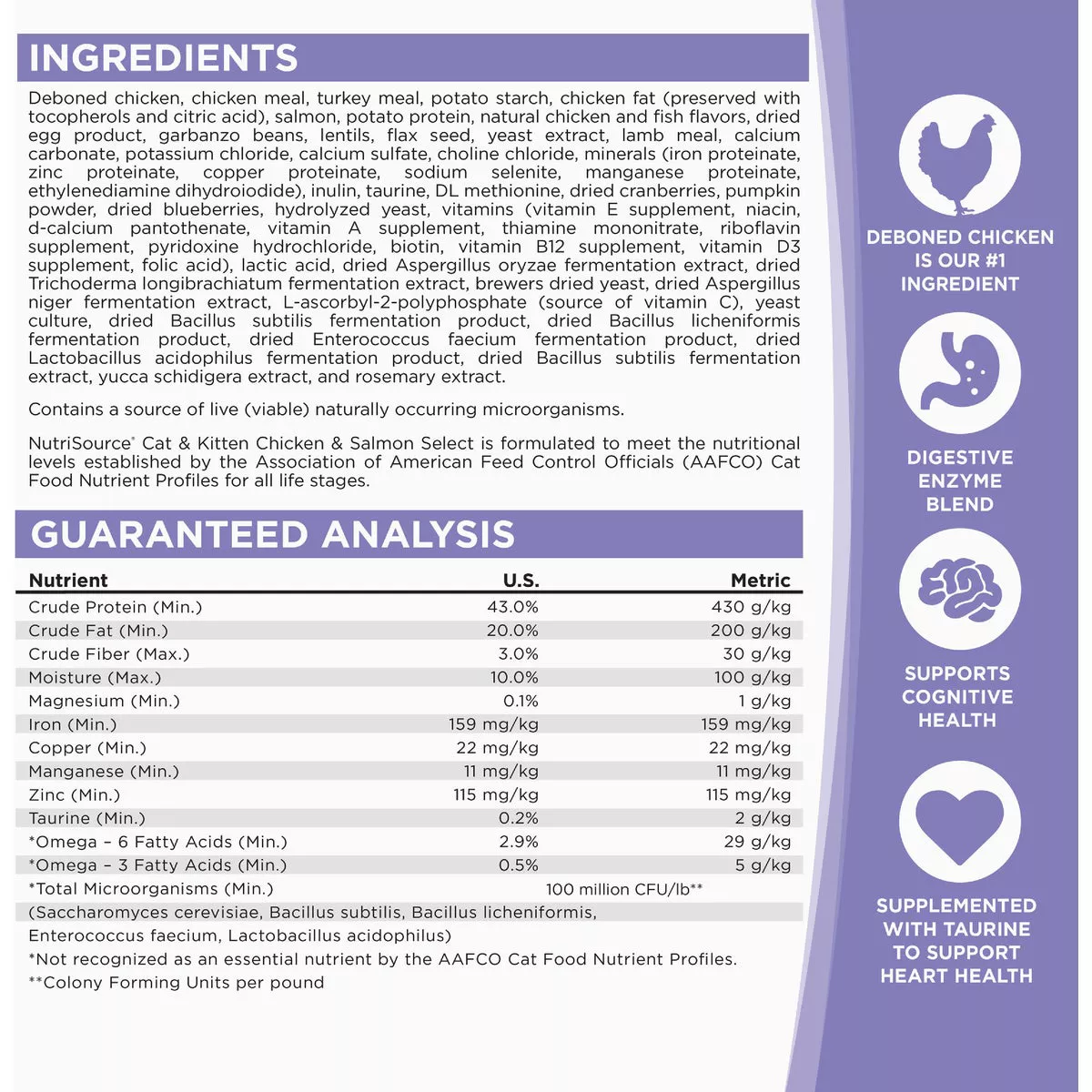 NutriSource 12 Lb. Chicken & Salmon Grain Free Dry Cat & Kitten Food - photo 5