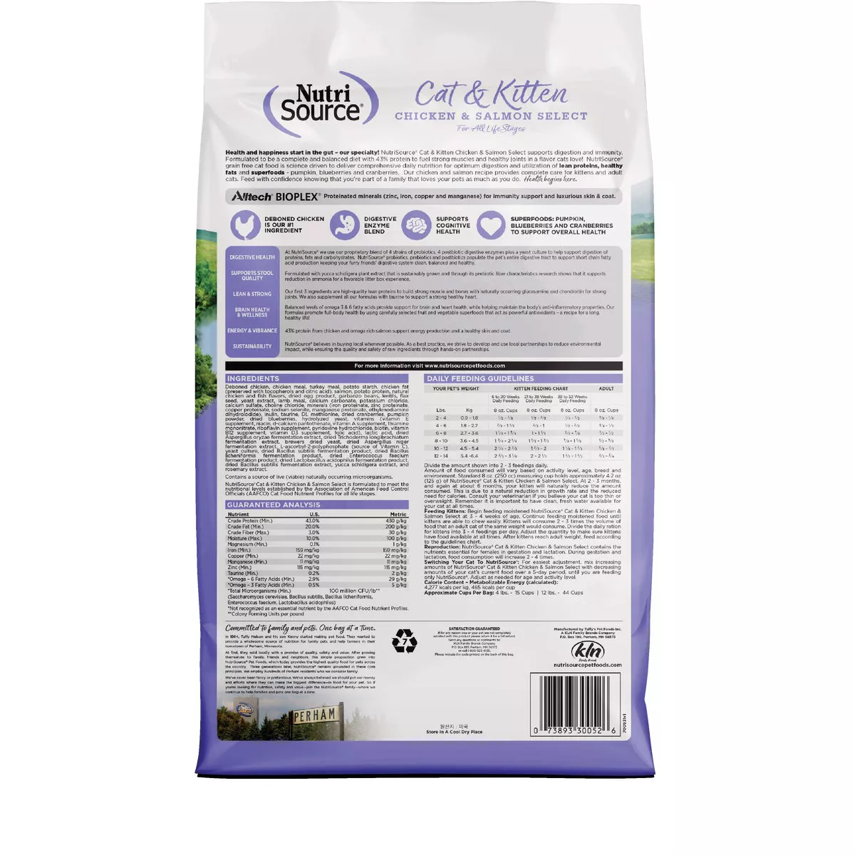 NutriSource 12 Lb. Chicken & Salmon Grain Free Dry Cat & Kitten Food - photo 2