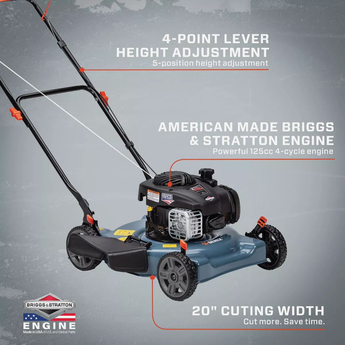 Senix 20 In. 125cc 4-Cycle Push Gas Lawn Mower - photo 6