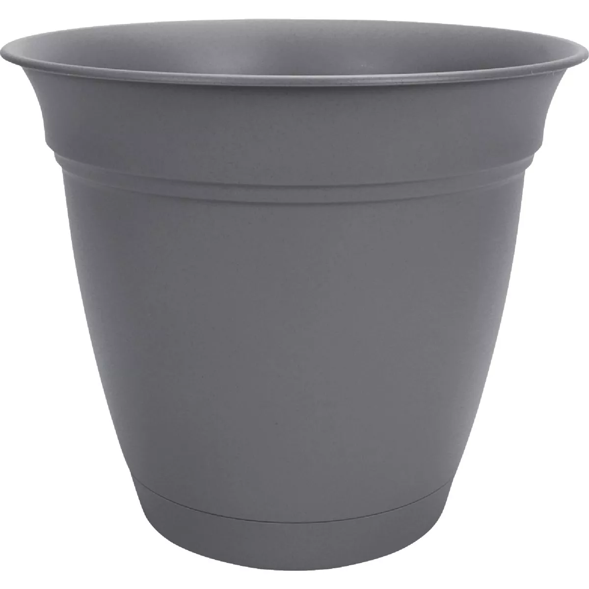 HC Companies Eclipse 8 In. Warm Gray Planter with Saucer