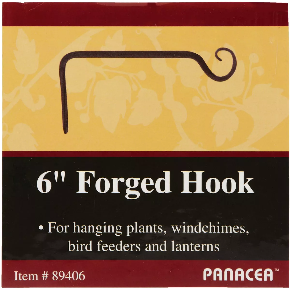 Panacea 6 In. Black Powder-Coated Straight Wrought Iron Hanging Plant Bracket - photo 2