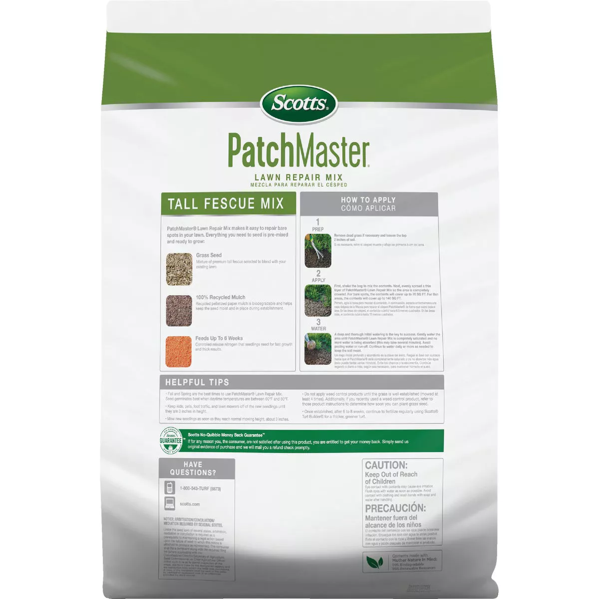 Scotts PatchMaster 4.75 Lb. 115 Sq. Ft. Lawn Repair Mix & Tall Fescue Mix Mulch, Seed and Fertilizer Combination - photo 2