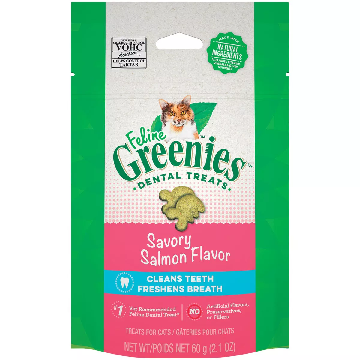 Greenies Savory Salmon 2.1 Oz. Dental Cat Treats