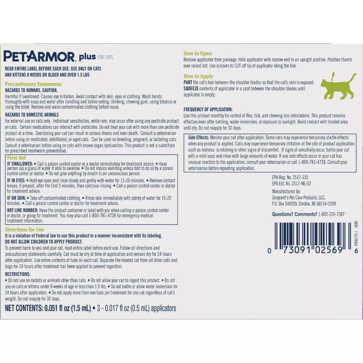 PetArmor Plus For Cats Flea & Tick Topical Treatment (3-Pack) - photo 2