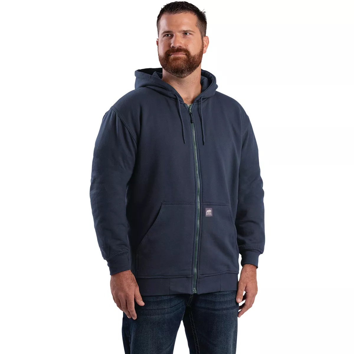 Berne Heritage 2XL Navy Thermal-Lined Full-Zip Hooded Sweatshirt