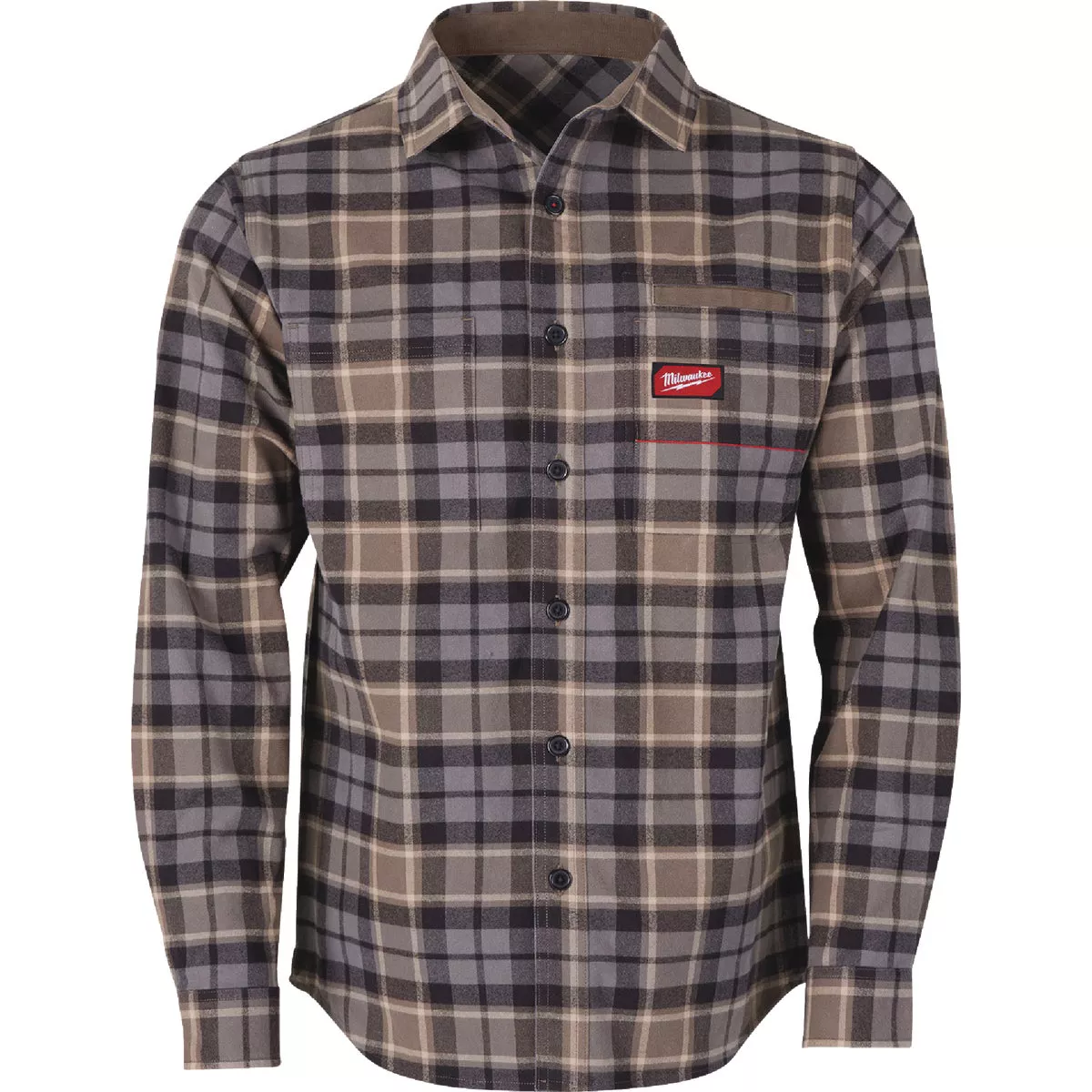 Milwaukee GridIron Men's Medium Gray Long Sleeve Flannel Shirt