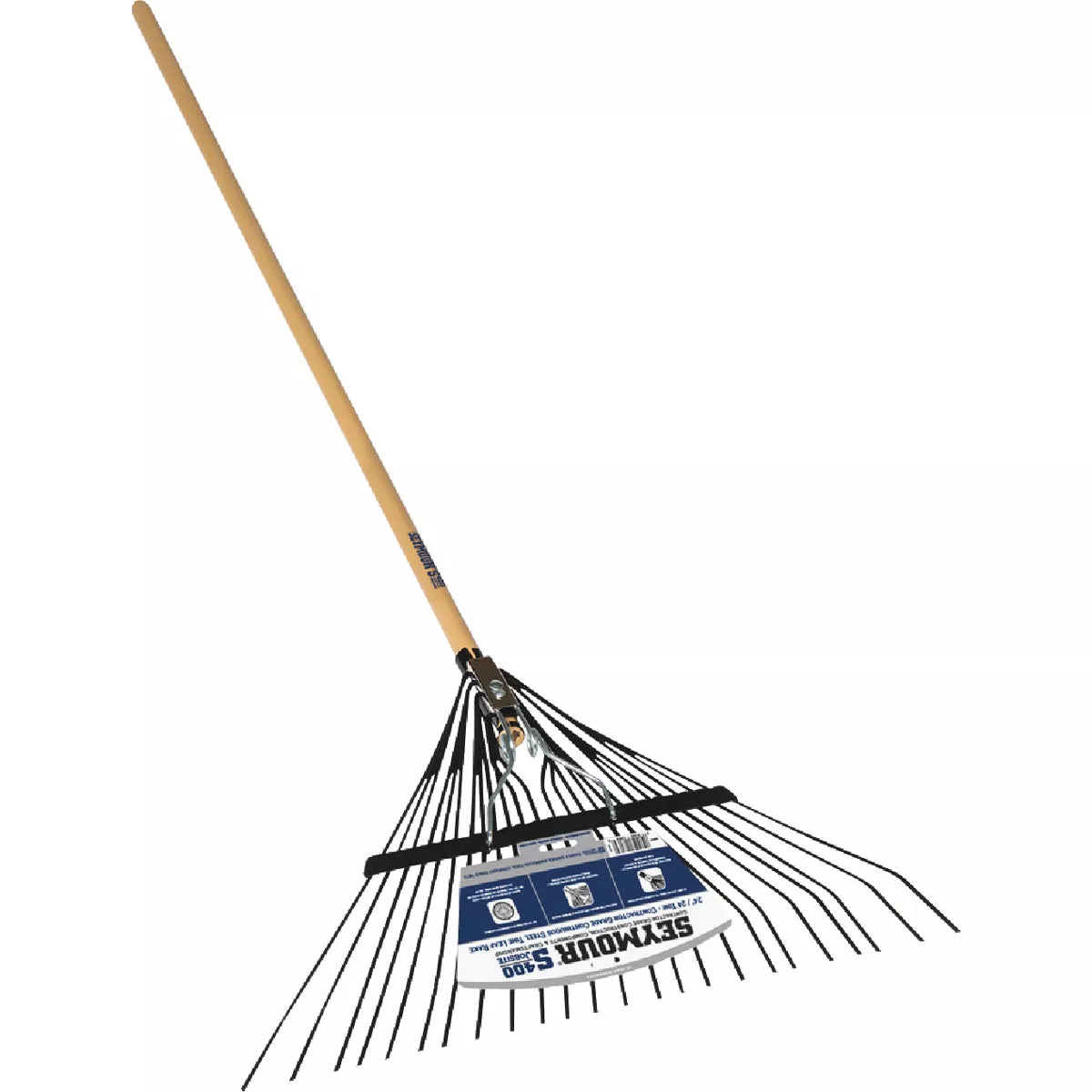 Seymour S400 Jobsite 24 In. 24-Tine Spring Brace Leaf Rake with 54 In ...
